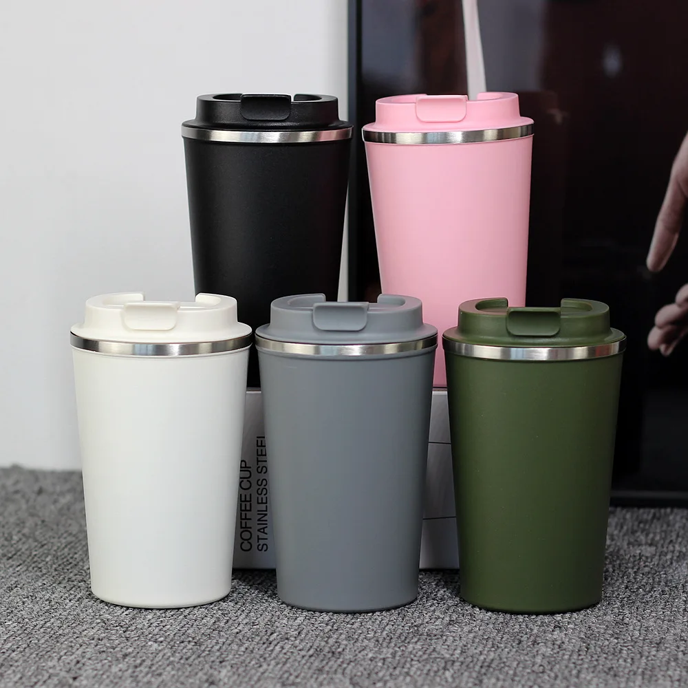 380ml Manufacturer Tumbler Stainless Steel Reusable Tea Coffee Travel Mug With Pp Lid