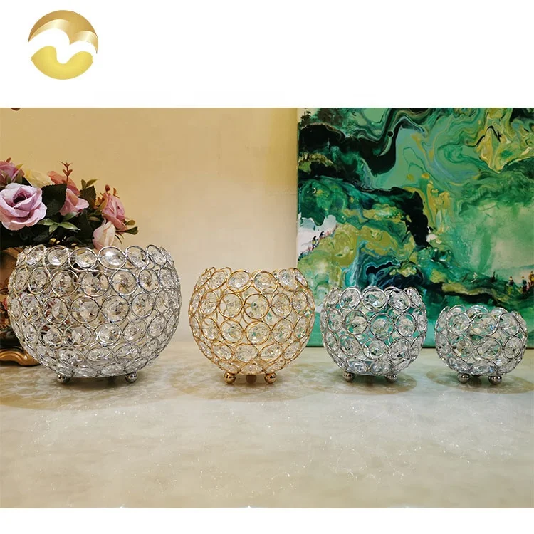 
Crystal metal wedding restaurant ornaments luxury candle holders for home decor 2020 