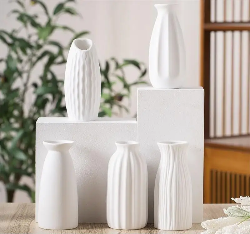 Nordic Rustic Decorative Hand Made Custom Large Ceramic Buquet Large RusticTable Vases Stone For Plants