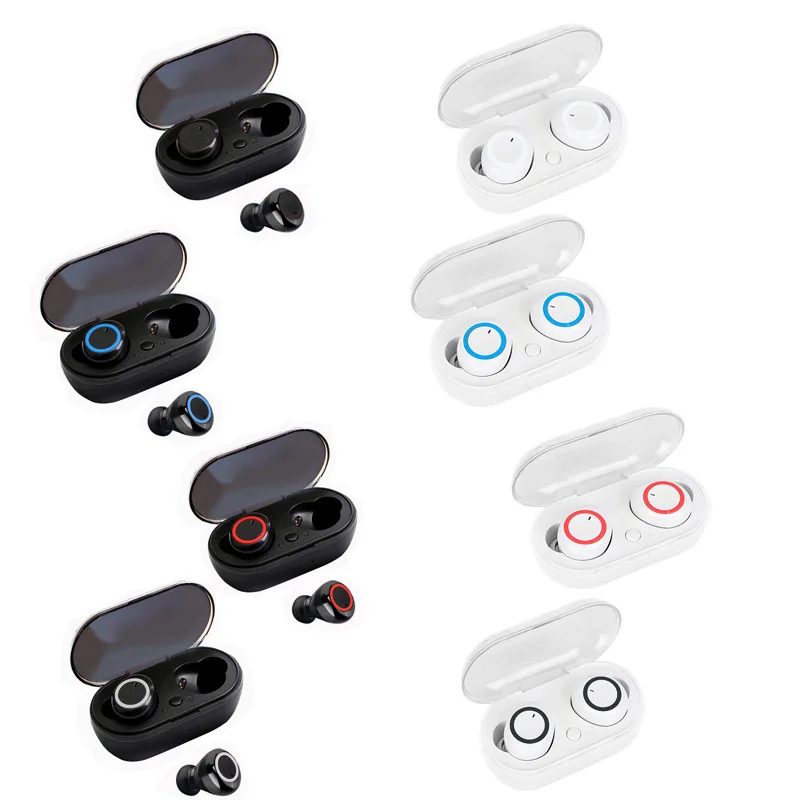 Y50 TWS BT  Earphone Wireless Headphone Stereo Headset Sport Earbuds Microphone With Charging Box For Smartphone
