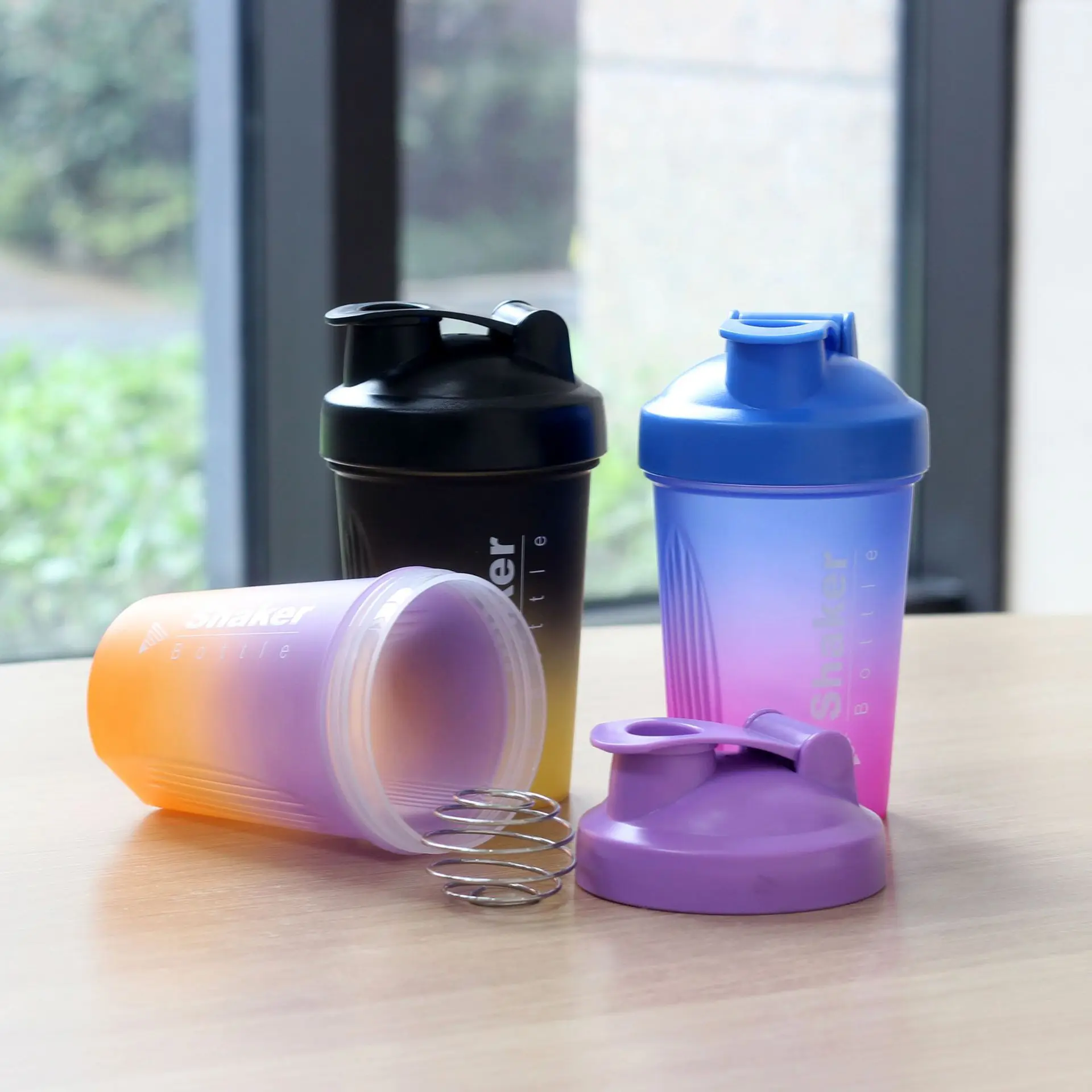 600ml White Bpa Free Plastic Sport Workout Gym Protein Shaker Tumbler Bottle With Custom Logo