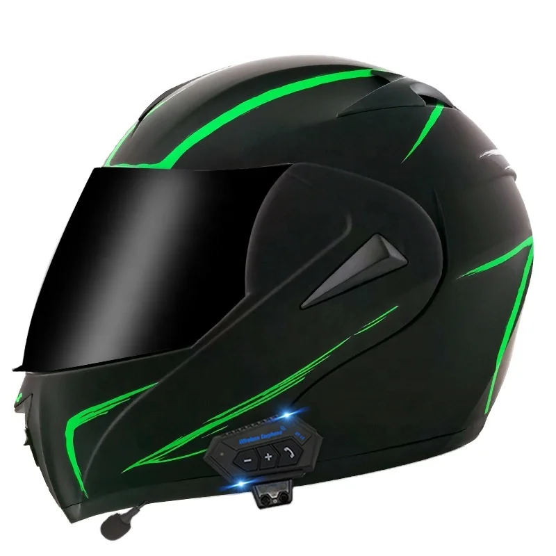 Мотоциклетный шлем smart fullface с защитой от синего зуба