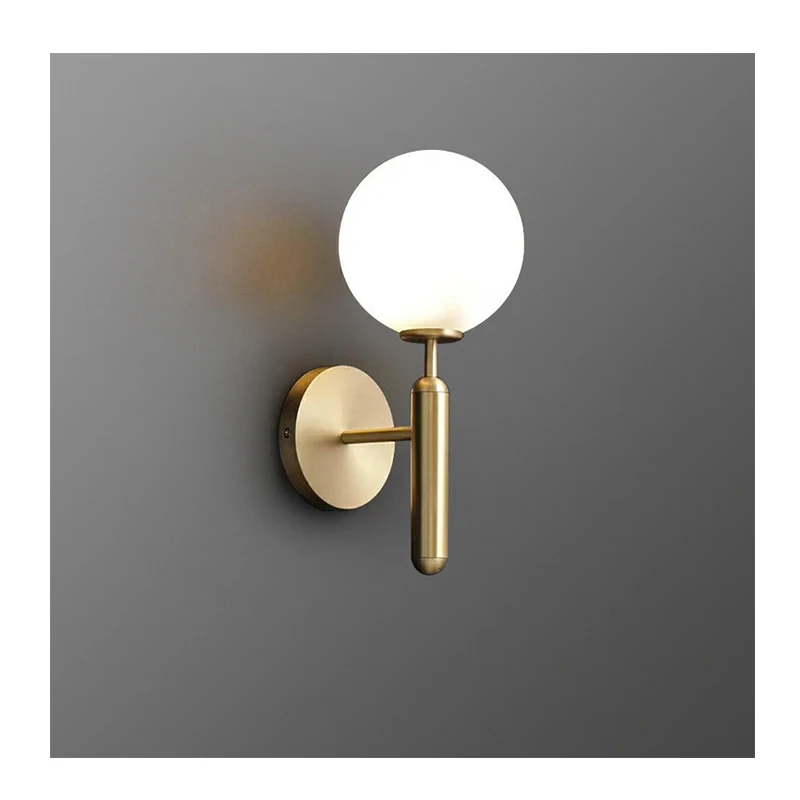 Hotel indoor decorative gold black metal modern Wall Lights led glass sconce Wall Light