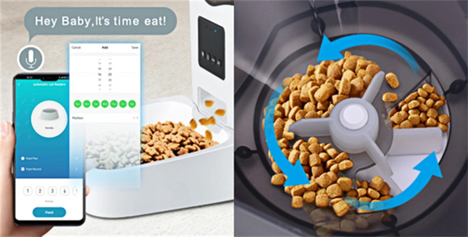3l interactive wifi app phone remote control automatic dog cat pet feeder with bowls pet food dispenser