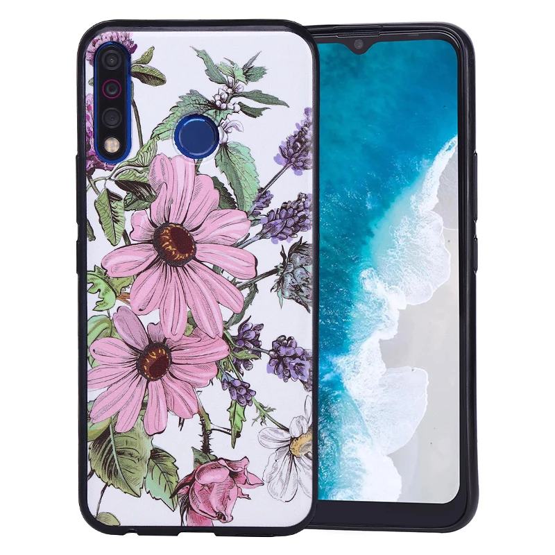 Creative Painted Flower Phone Cover For iPhone 12 Girly Women Fancy Draw TPU Mobile Back Case For Tecno spark 7 pro infinix IT