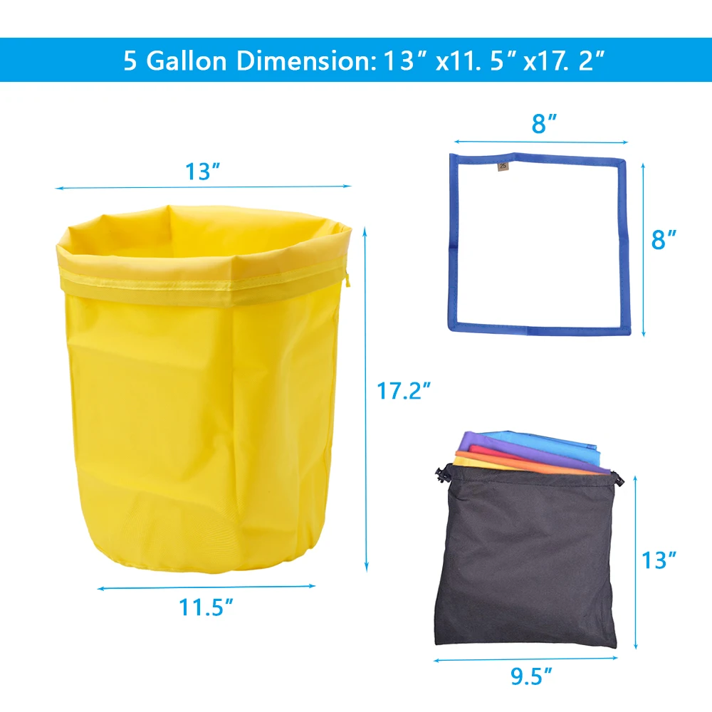 5 галлонов, 8 шт. в комплекте, мешок для пузырчатой пленки, мешок для фильтра, мешок для гидропоники, мешок для фильтра, пузырчатый мешок