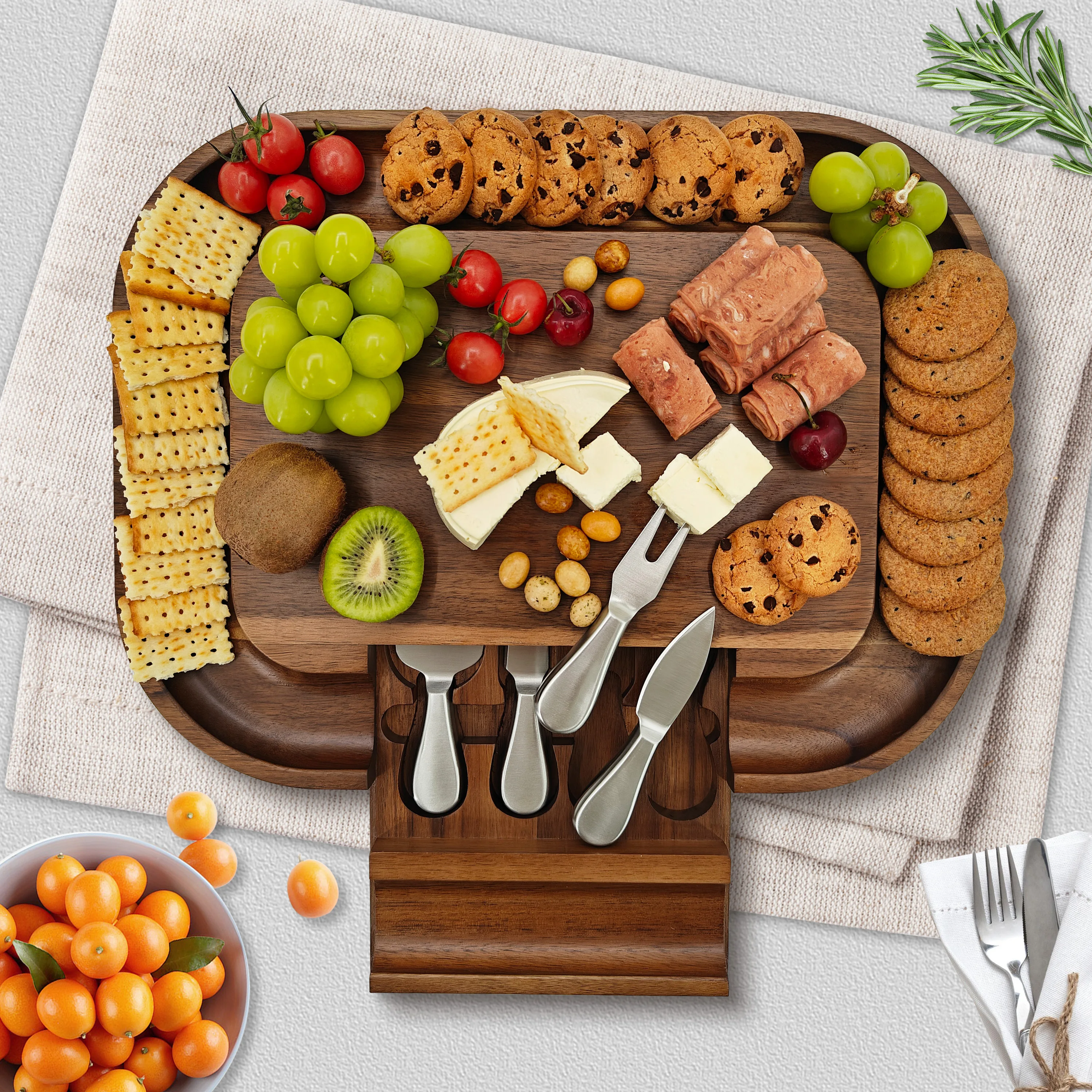 Custom Charcuterie Board Wooden Cheese Plate Tabla De Quesos Acacia Wood Cheese Board For Kitchen