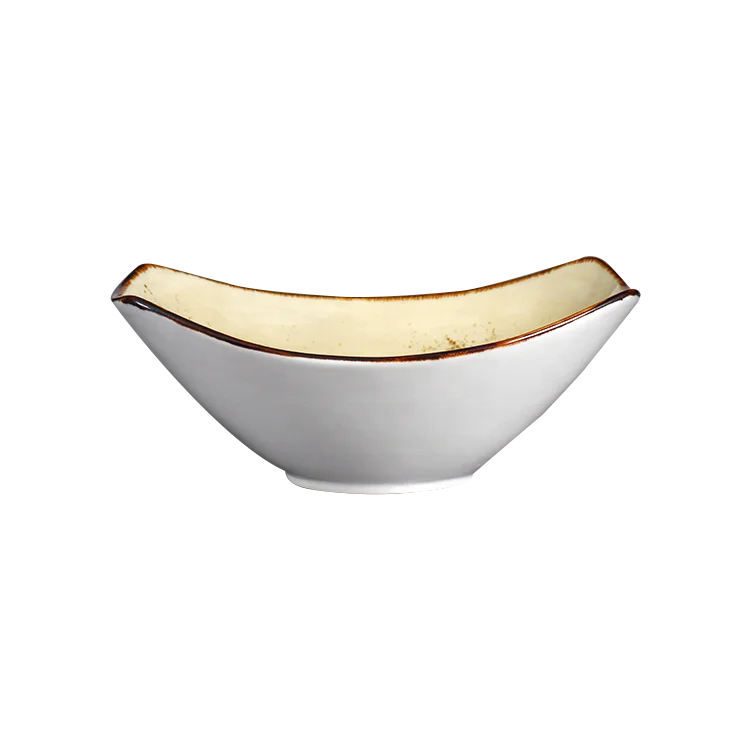 
Scandinavian style olive shaped color glazed table ware dining buffet porcelain bowl wholesale custom for restaurant 