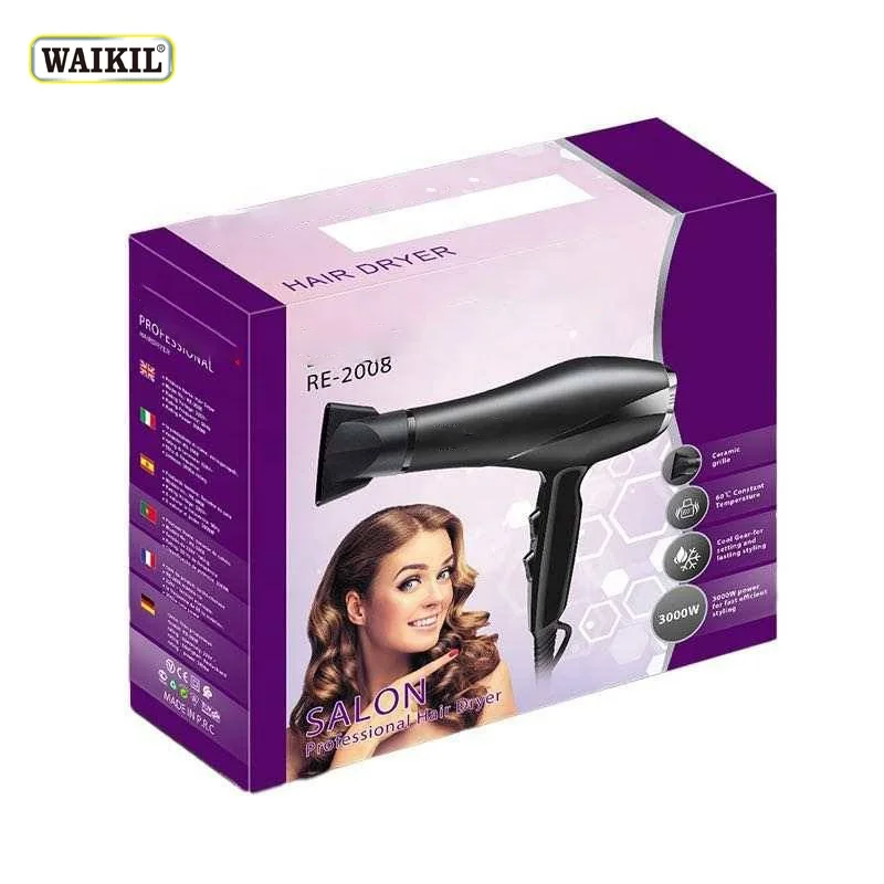 WAIKIL Professional Salon High Speed Hair Dryer Wholesale Support Cold&Hot Air Hair Blow Dryer BarberShop Powerful Hair Dryers