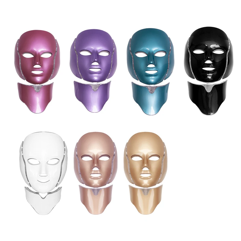 Hot Sale Colorful Led Facial Masks Rose Gold Photon LED Light Face And Neck Electric LED Light Therapy Mask Led Beauty Mask