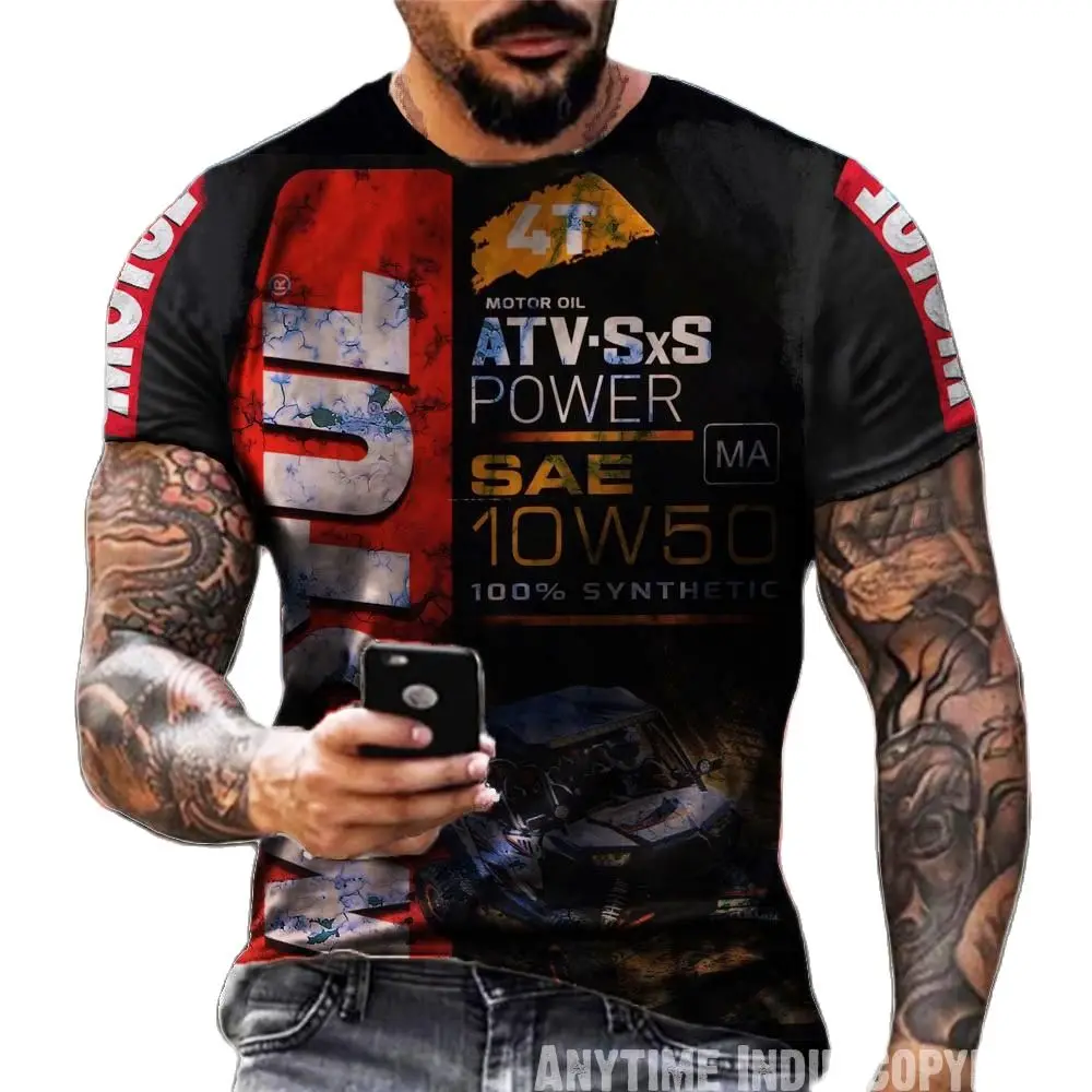 Racing T Shirt For Men 3d Print Castrol Brand Motor Oil Short Sleeve Top Biker custom Tee fashion Vintage Camiseta 3d printed t