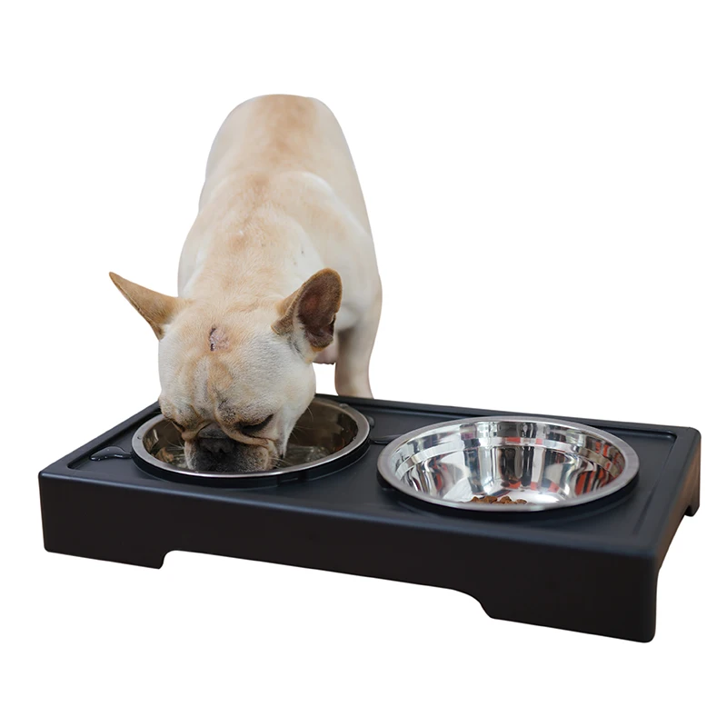 PP and stainless steel pet bowls adjustable elevated dog bowls
