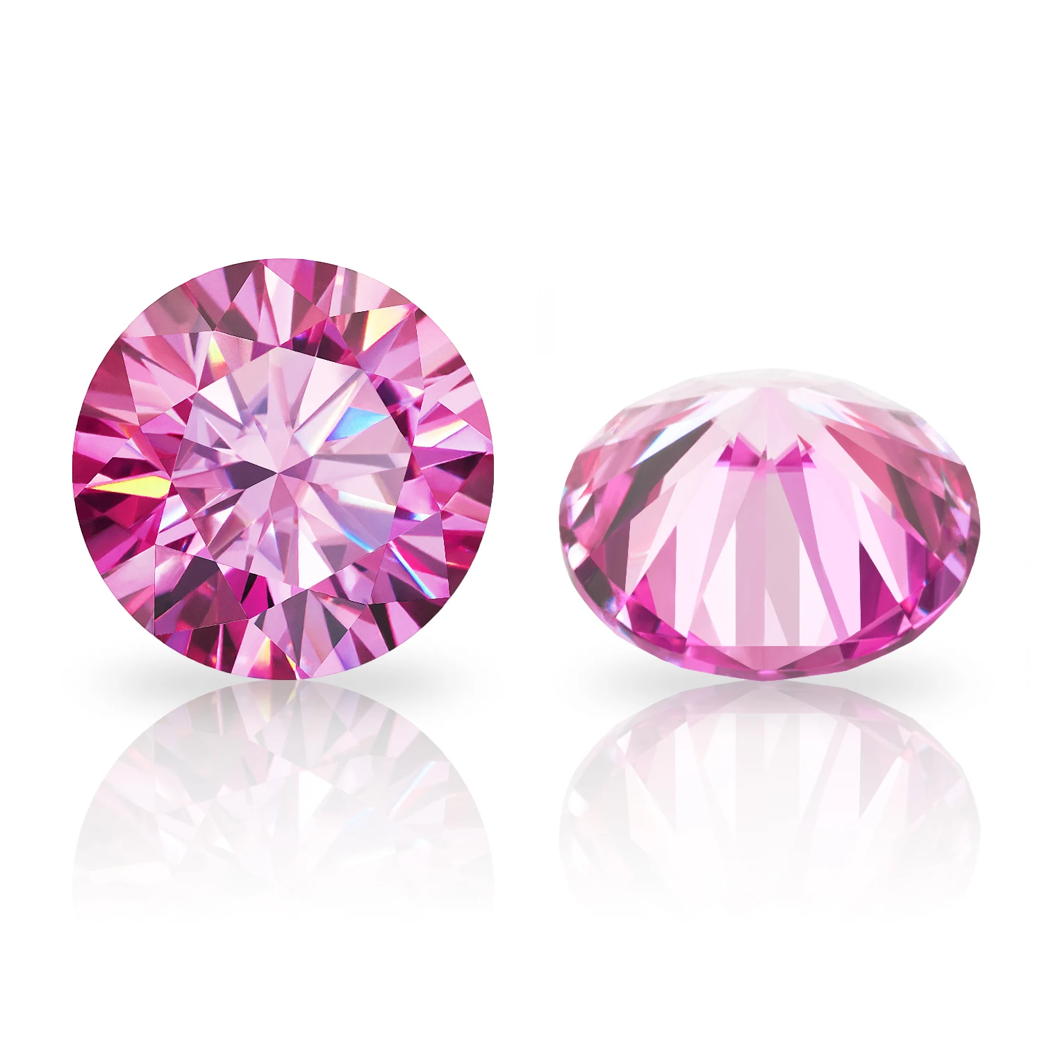GIGAJEWE pink color round Cut  Moissanite Stone Loose Gemstone Synthetic Diamond with Excellent cut for jewelry making