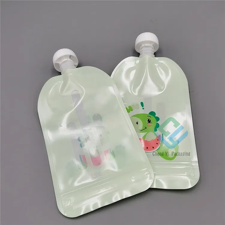 Custom Plastic Double Zipper Food Bags 150ml Reusable Pouches For Supplement Fruit Puree Packaging For Babies 5 oz