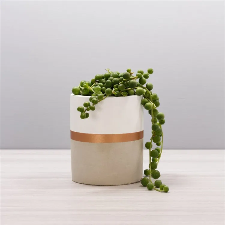 Wholesale custom logo cylindrical concrete garden supplies cement flower pots for home decoration pieces