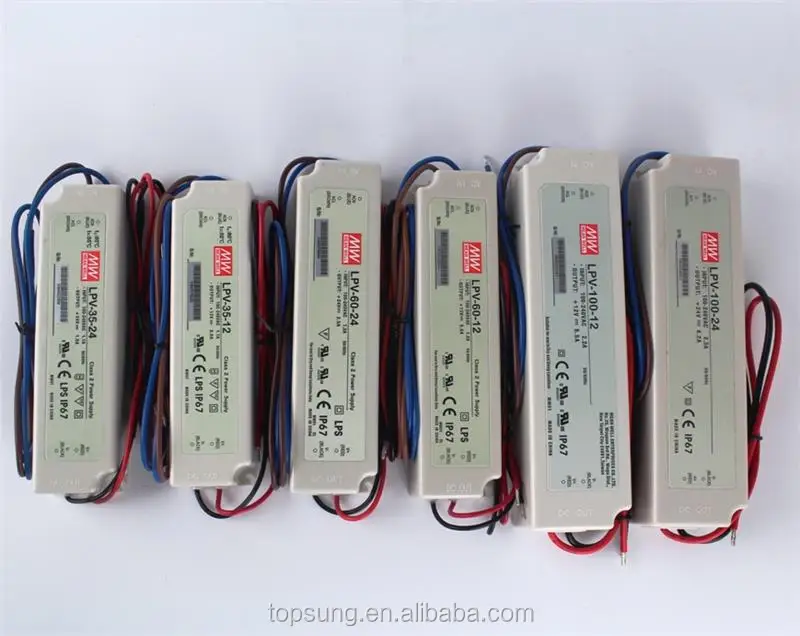Wholesale Mean Well Power Supply Transformer 220v Ac to 24v Lighting Led Drivers 100w Waterproof Power Supplies