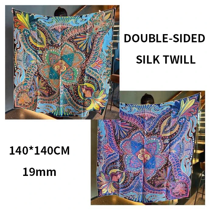 Custom Luxury Headband Silk Scarves Double Sided Satin Silk Scarf Square Silk Scarves From China