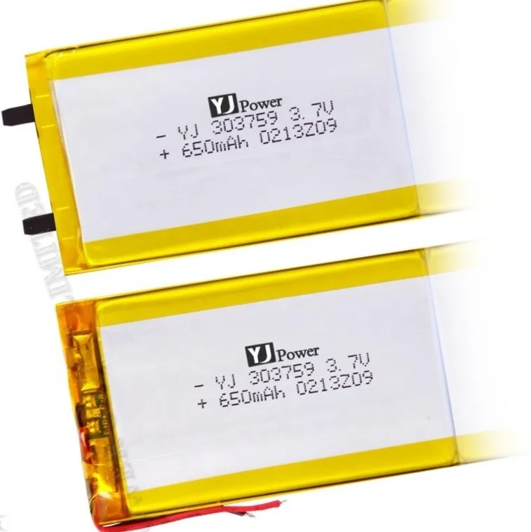 603759 3.7v lithium battery 700mAh lipo battery 3.7v lithium polymer rechargeable battery