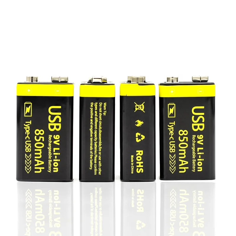 9V 1100mAh Lithium-ion battery with USB type-c  Charge and discharge Port  for Multimeter Battery