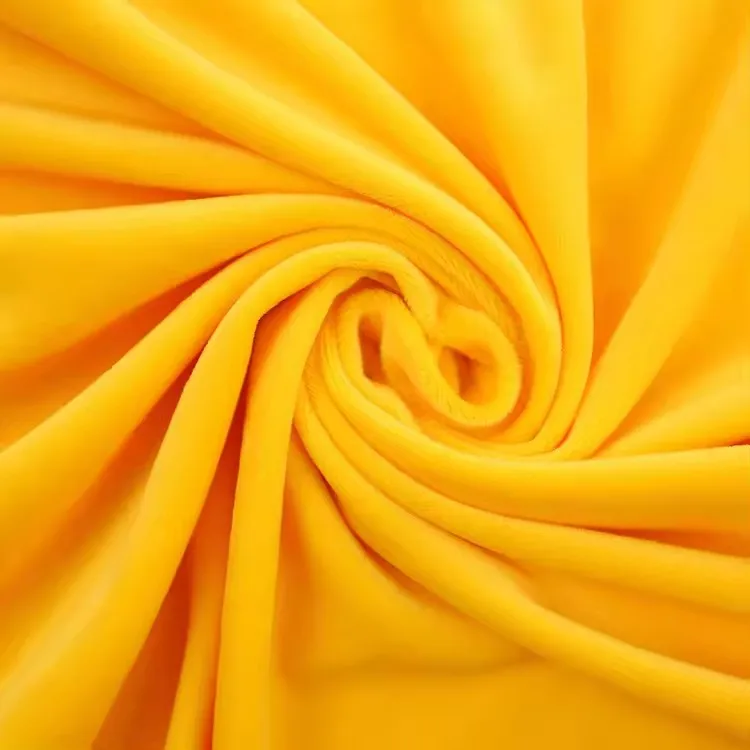 Goods in stock hot selling warp knitted polyester spandex super soft plush fabric for house wearing