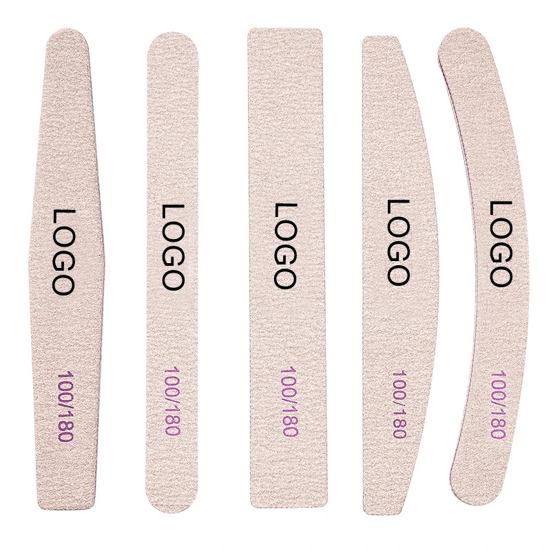 180/100 Japanese Double-sided Zebra Half Moon Reusable 80/80 Grit Nail Files Zebra 100 180 With Japan Sandpaper