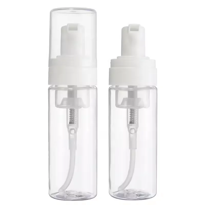 Empty Plastic Foam Pump Bottle 30ml 50ml 60ml 100ml 150ml 200ml clear white blue PET facial cleanser mousse foam pump bottle