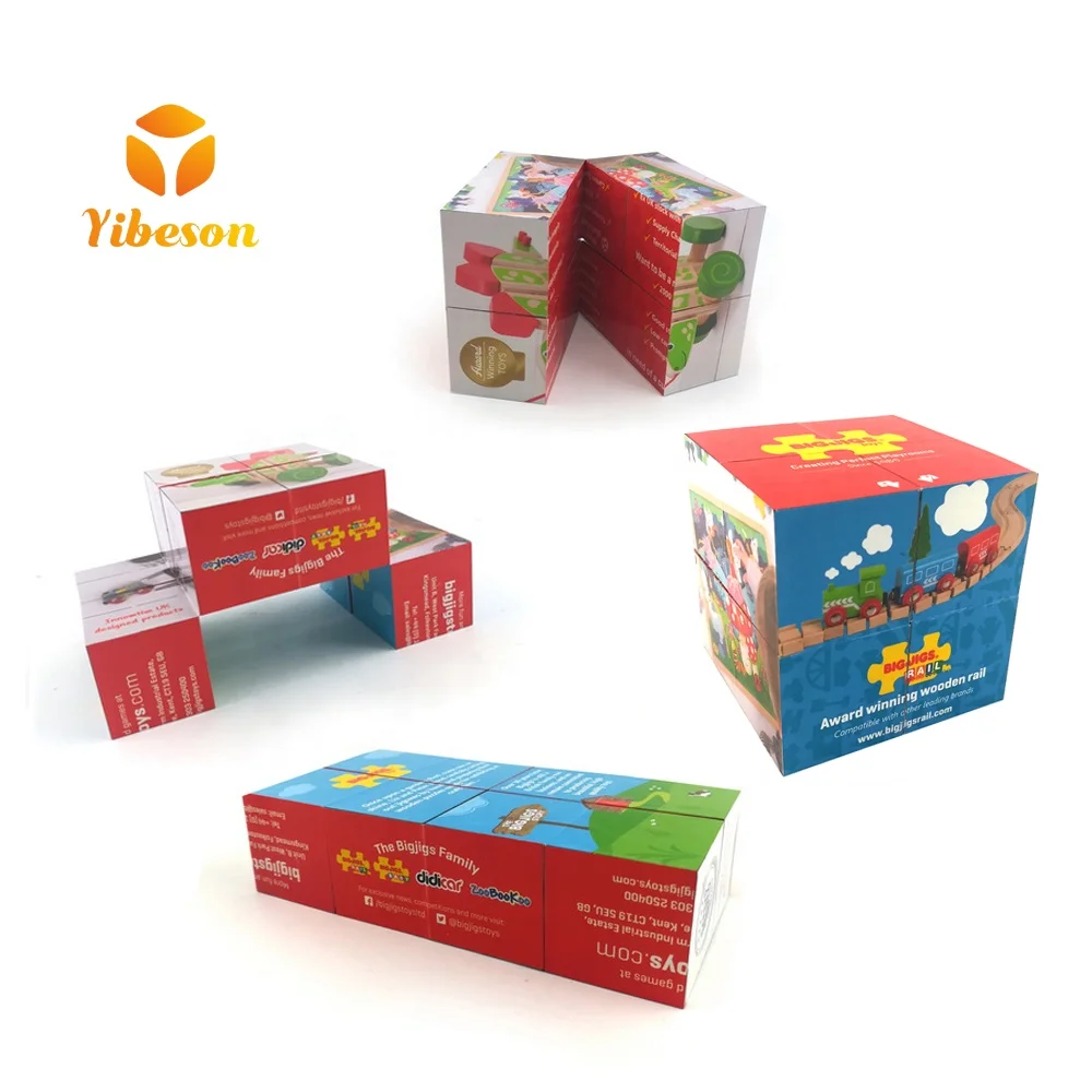 Logo Custom Plastic Paper Foldable 3D Puzzle Cubes Side Length 6cm Square Folding Changeable Magnetic Magic Cubes Without Magnet