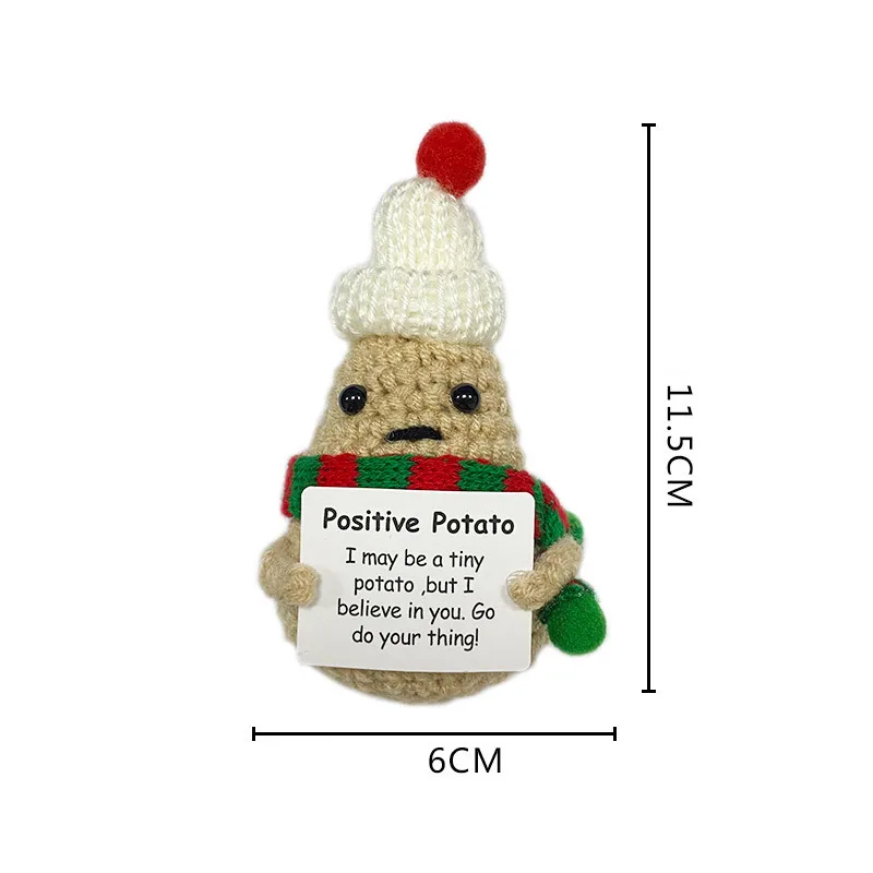 Christmas Positive Potatoes Crochet Dolls Knitted Crochet Doll Emotional Support Crochet Gift Home Decor Inspirational Gifts
