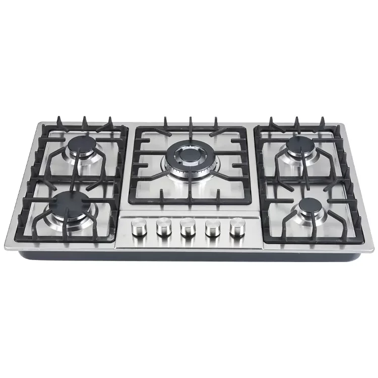 Gas hob for Kitchen Stainless steel 5 burner gas cooker built in stove with safety device Chinese sabaf
