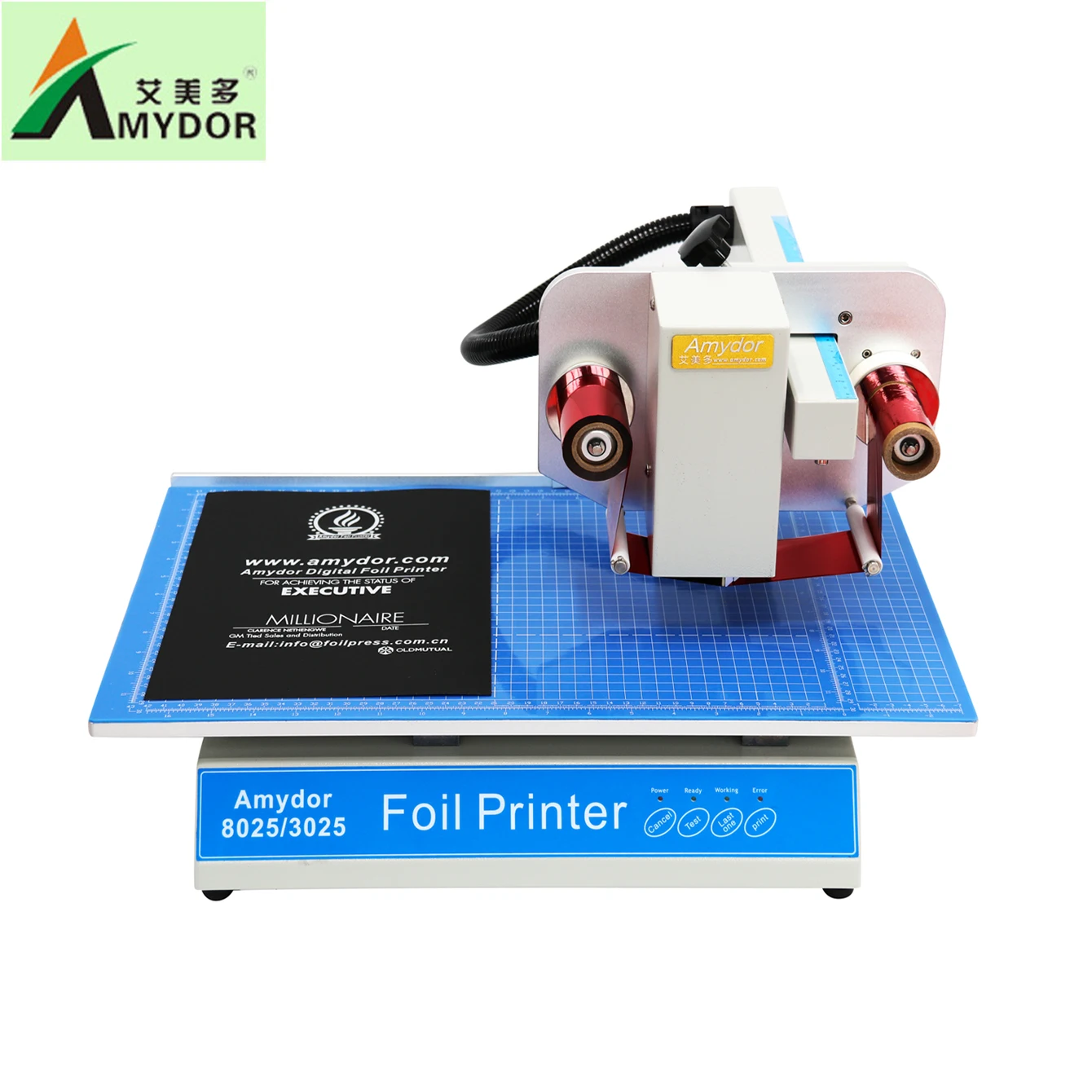 Amydor AMD8025 digital hot foil stamping flatbed foil printer / card printing machine for leather book thesis cover low price