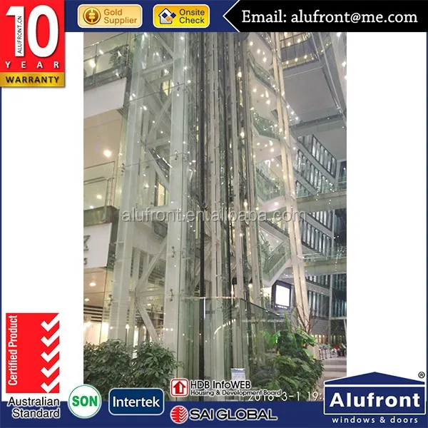 Commercial building glass window walls panels Spider Structural curtain wall Foshan
