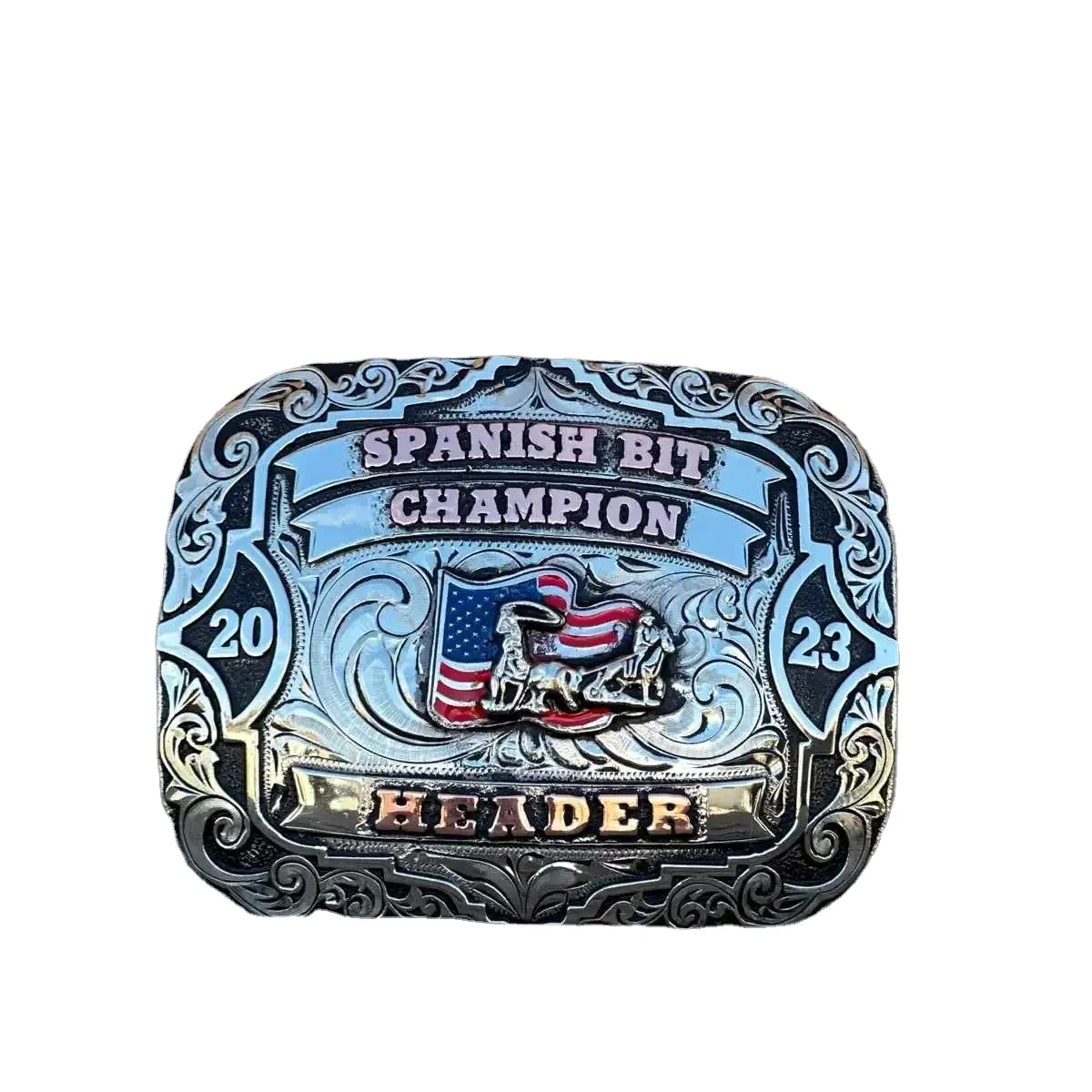 Designer Custom Silver Stainless Steel Solid Brass Western Cowboy Logo Metal Men Belt Buckle