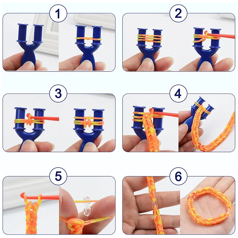 Colorful Rubber Bands DIY Kids Bracelet Handmade Hair Band Kit For Children Girl