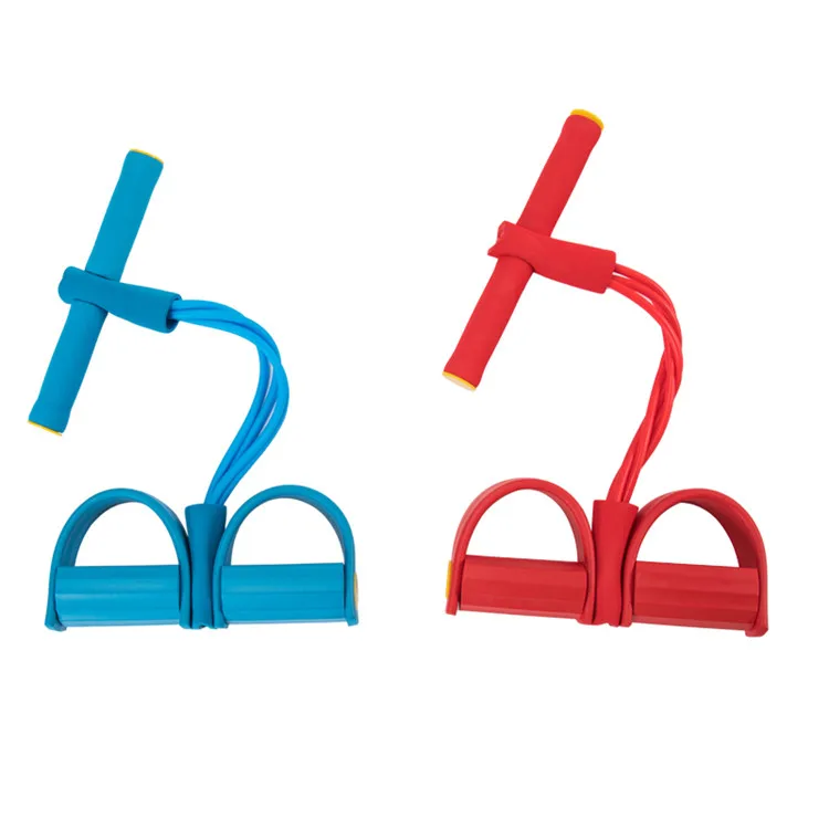 2-tube Abdominal Fitness Sit-ups Strength Trainer Indoor Exercise Foot Pedal Pull Rope