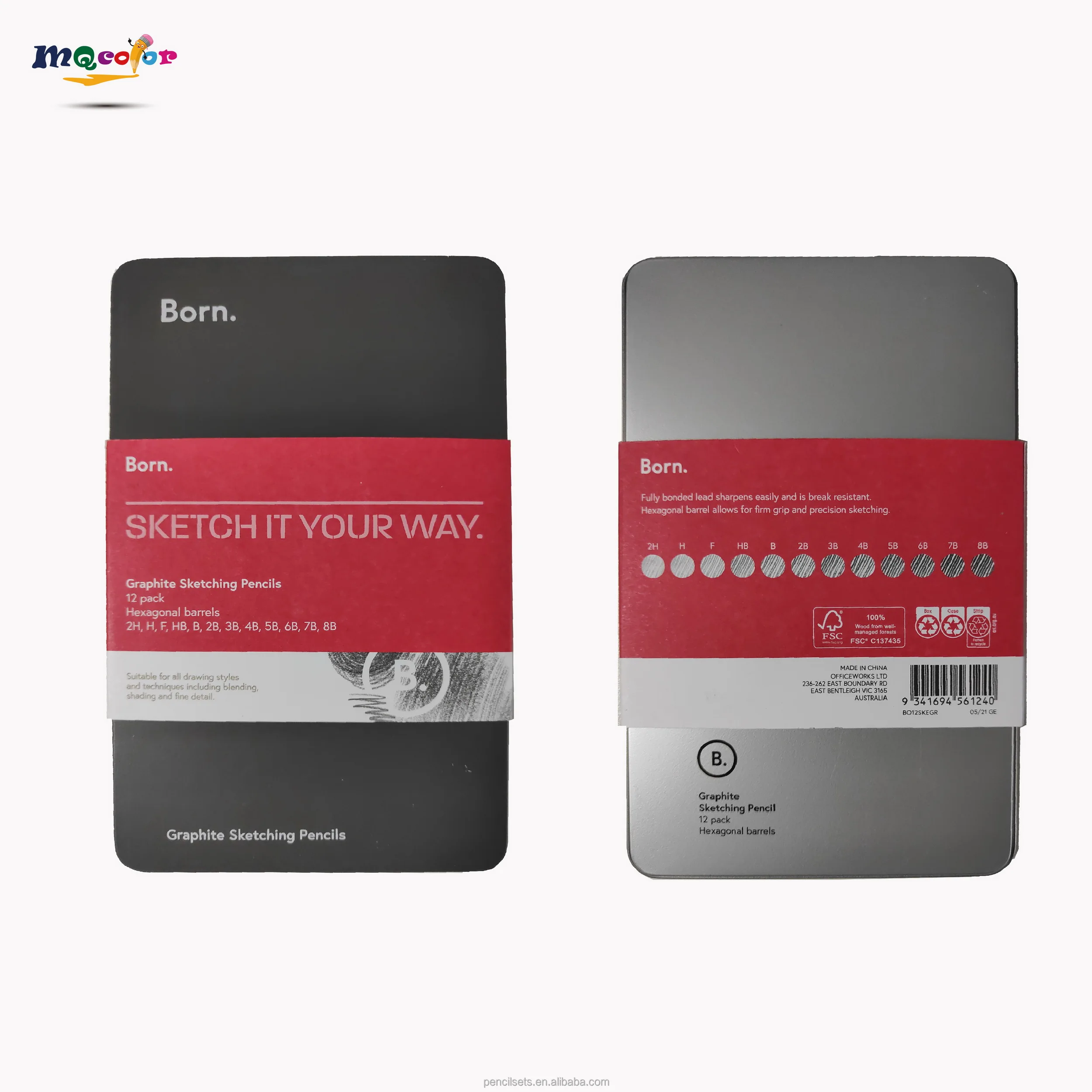 14pcs best sketch pencils & drawing pencils set  b to h