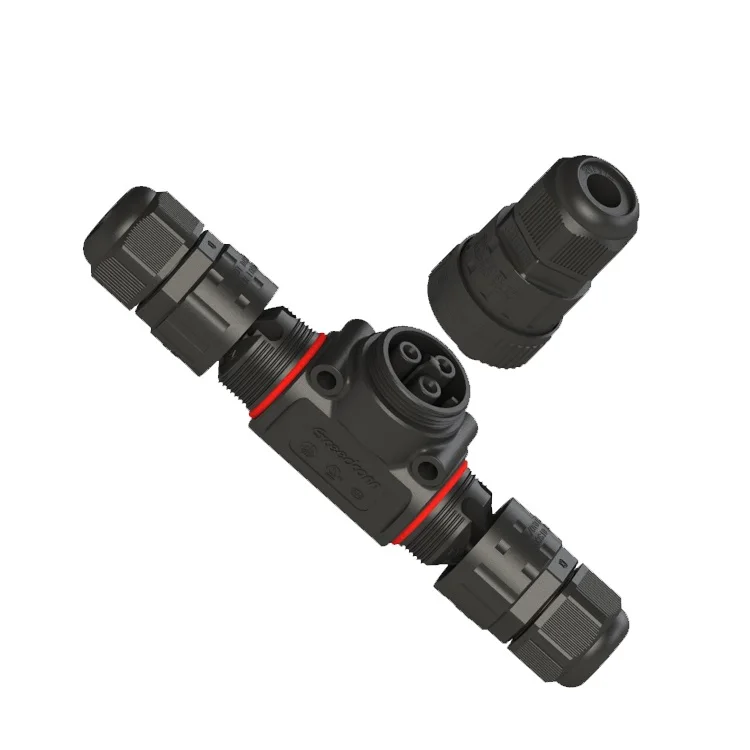T type waterproof male and female dc power low voltage wire connectors with dustproof cap