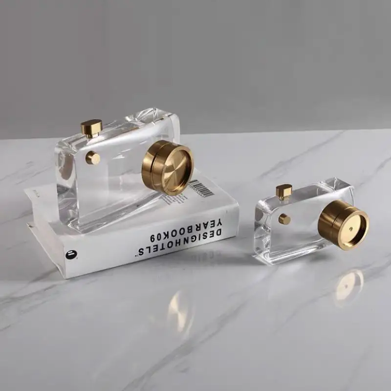 Home Interior Desk Metal Decoration Accessories Modern Luxury Decor For Home Furnishing Crystal Ornaments Camera