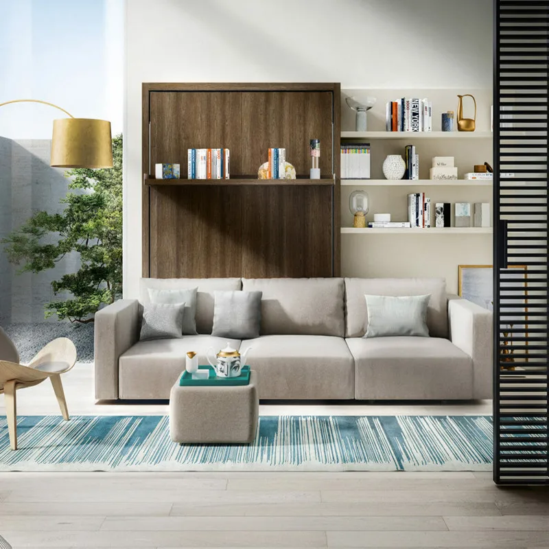 Horizontal Vertical Style Smart Size Queen Sofa Wall Bed mechanism
