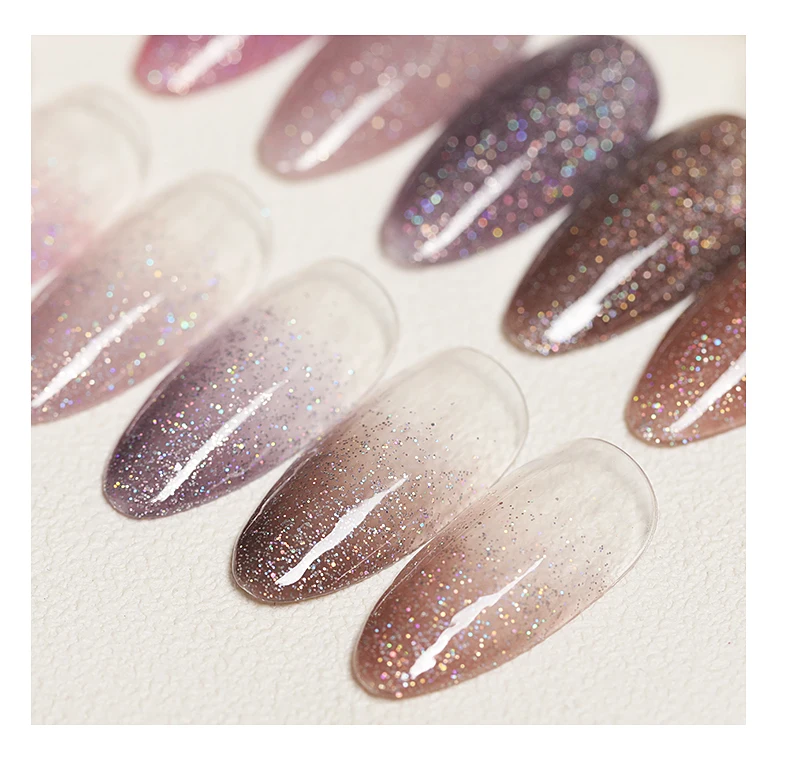 AS 2024 Wholesale new Semipermanent 15ml/bottle Gel Polish Nails UV Varnish Glitter Glass Nail Art Polish For Manicure