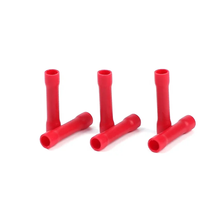BV8 6-10mm Red Electrical Vinyl Insulated Crimping Wire Splice  Insulated Solderless Terminals Butt and Parallel Connectors