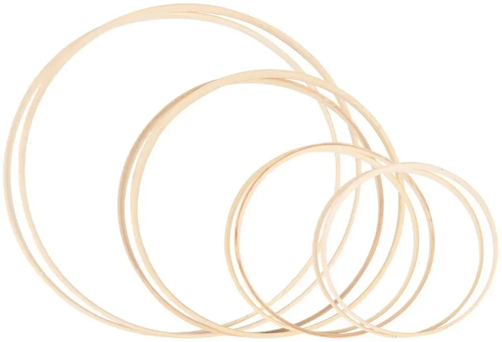 Wedding decoration unpainted round circles floral wreath wall hanging wooden craft hoop wood ring for dreamcatcher