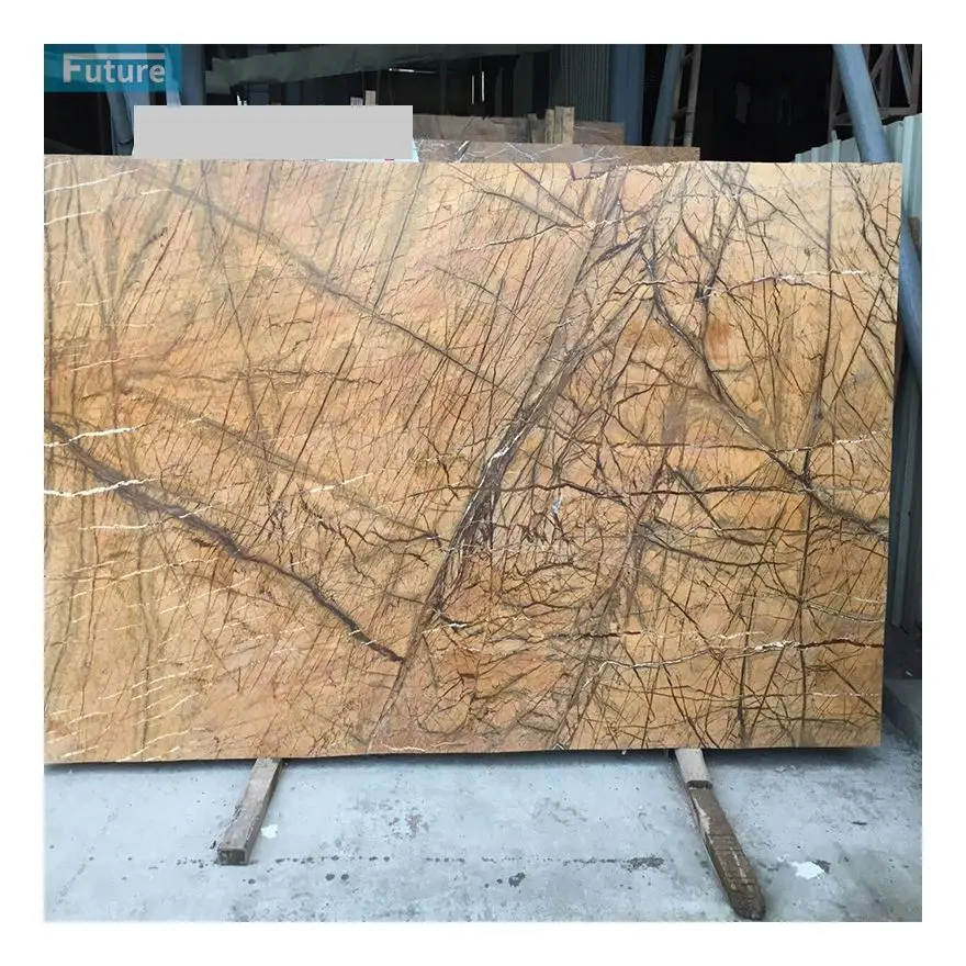 Wholesale Forest Brown Natural Marble Slab Tiles Cut To Size For Bathroom Floor Livingroom Background Kitchen Countertop
