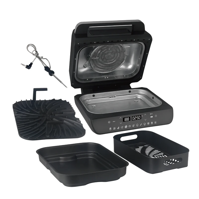 6 in 1 Smokeless air Fryer Grill Combo & Air Fryer with Rack Digital Multi Function air Fryer Grill