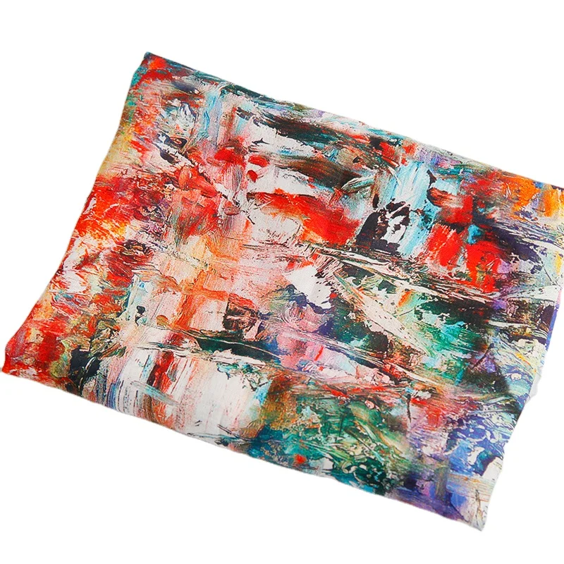 Pure linen high quality 17*17/52*53 Linen soft fabric red Floral for comfortable clothing