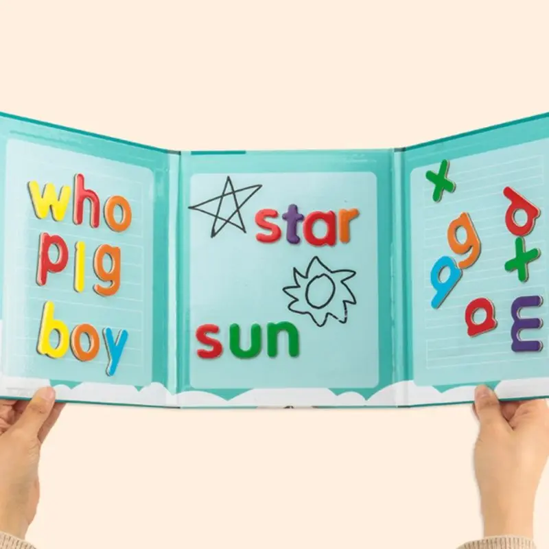Preschool Educational Letter Learning Matching Toys Spelling Game Toy Magnetic Spelling Word Book