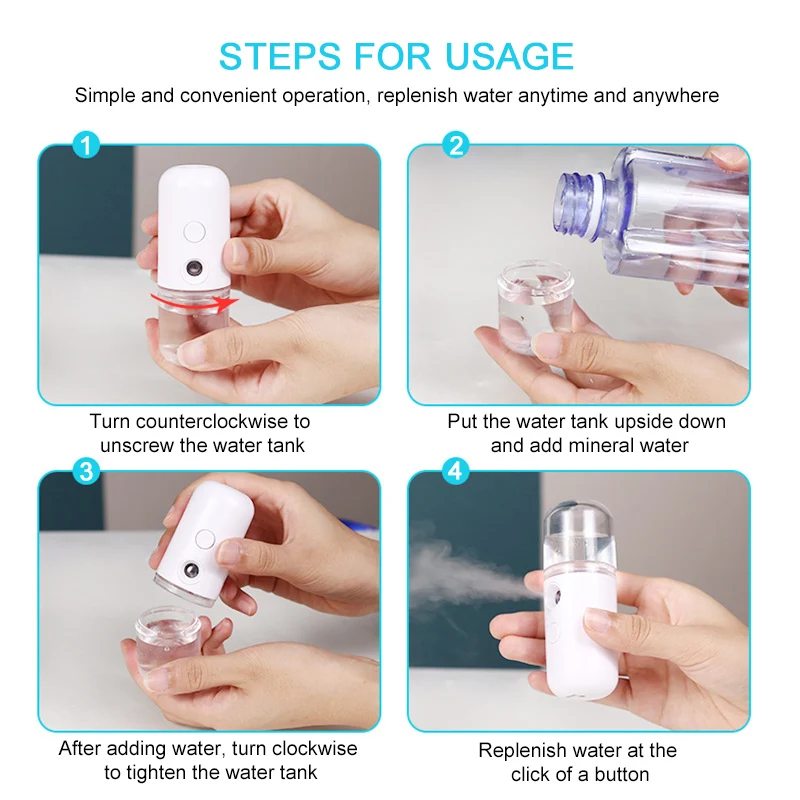 New Design  Mini USB Nano Facial Spray Mist Machine Deeply Beauty Care face steamer machine