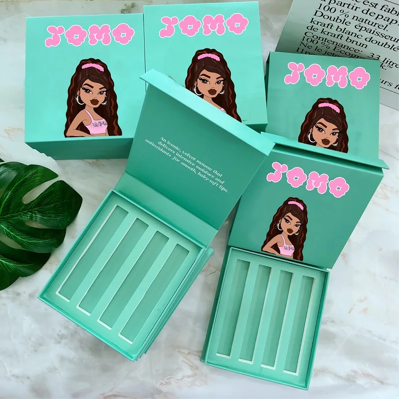 Small Quantity Customize Lipgloss Package Box Foil Printing Cardboard Boxes For Lip Oil Tint Private Label Lip Kit Packaging