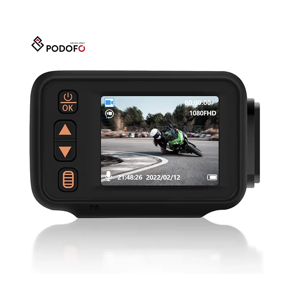 Podofo 2 Inch Motorcycle Dash Cam Recorder Front + Rear Camera Auto Video DVR IP65 Waterproof Automobile  Dashcam Car Black Box