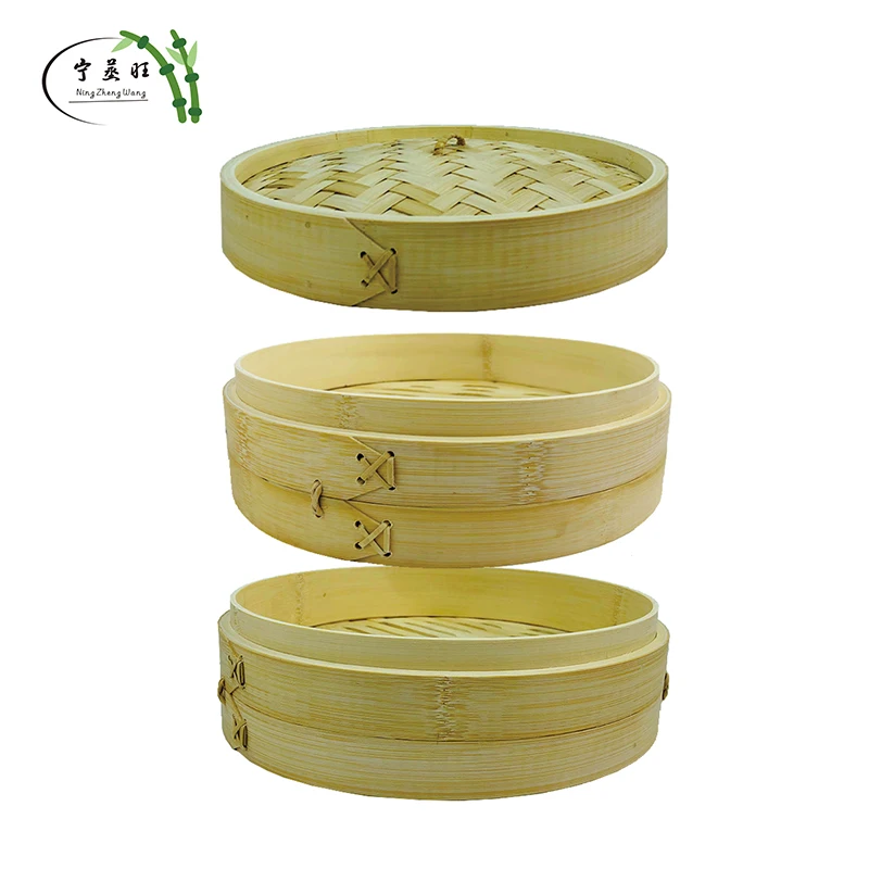 High Quality Natural Eco Basket Durable Environmental Protection Reusable Bamboo Steamer With Lid Bamboo Steamer