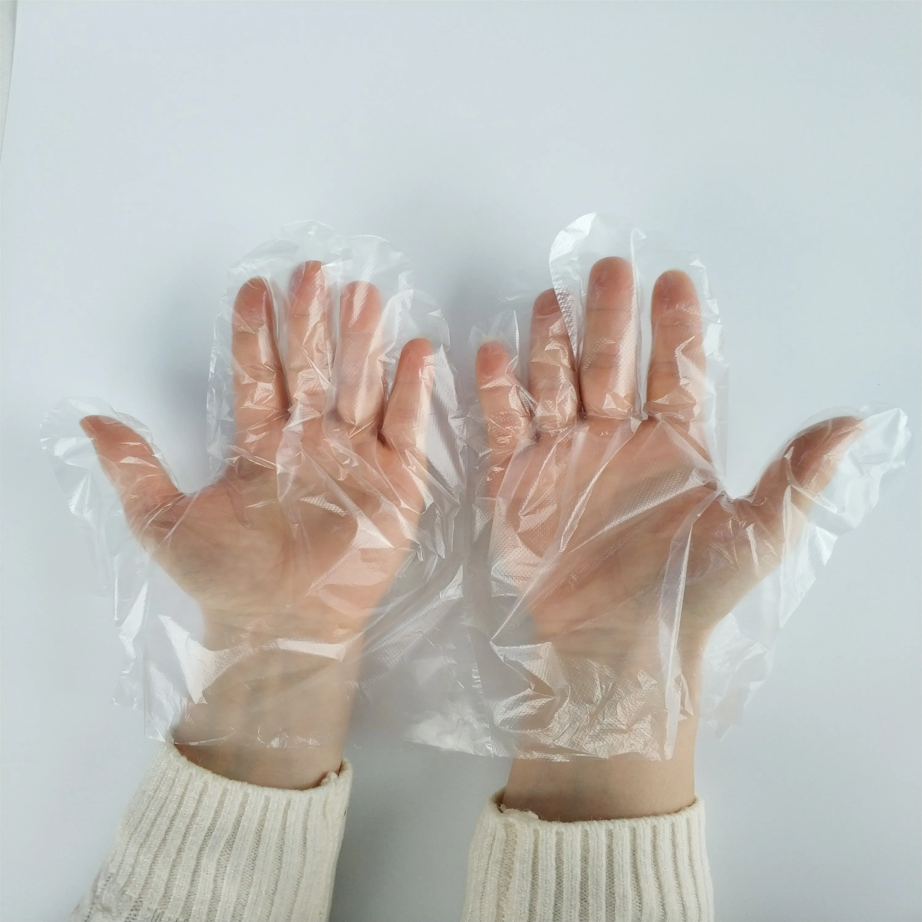 Wholesale Plastic powder-free Gloves of Food grade Clear White Blue OEM Customized Disposable Gloves